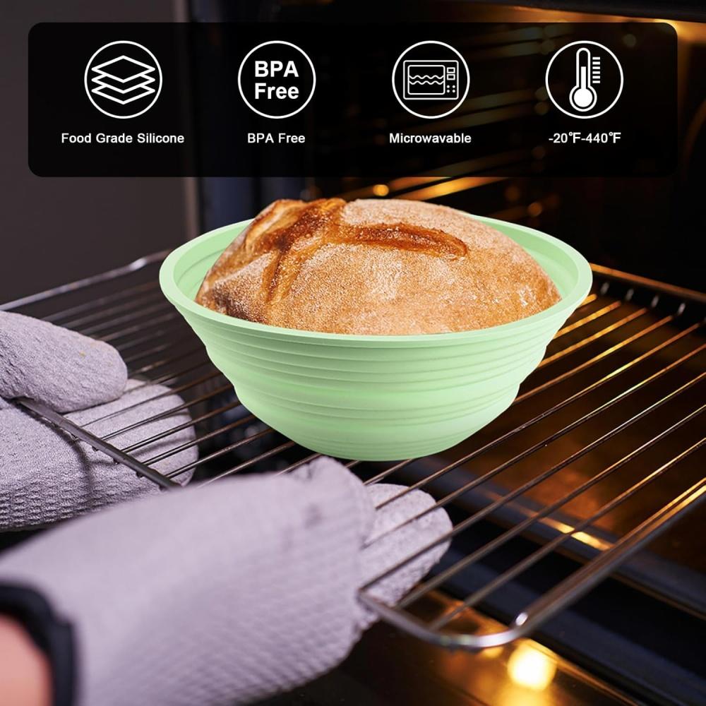 Silicone Bread Basket Baking Dessert Collapsible Storage Fermentation Sourdough Oval Dough Bread Proofing Baskets Kitchenware