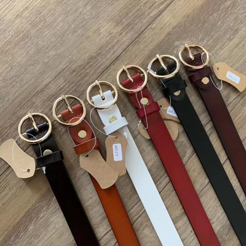 Belt Women'S Retro Niche Cowhide Leather Belt With Jeans Belt