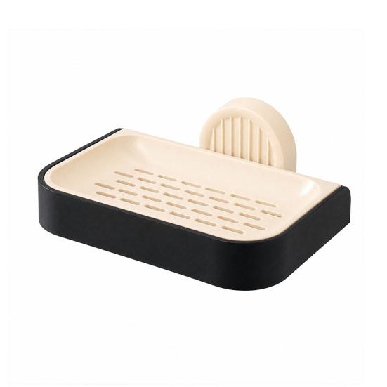 Wall Mounted Soap Dish Moisture-Proof Soap No-Punch Installation Tray Single Layer чёрный