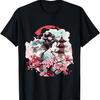 Geisha With Mount Fuji And Pagoda Cherry Blossom T-Shirt(60)