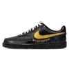 Court Vision 1 Noche Oscura Cuero Dorado Amortiguación Caña Baja Zapatillas de Skate Unisex Negro Dorado DH2987-101(Equipo1347-)