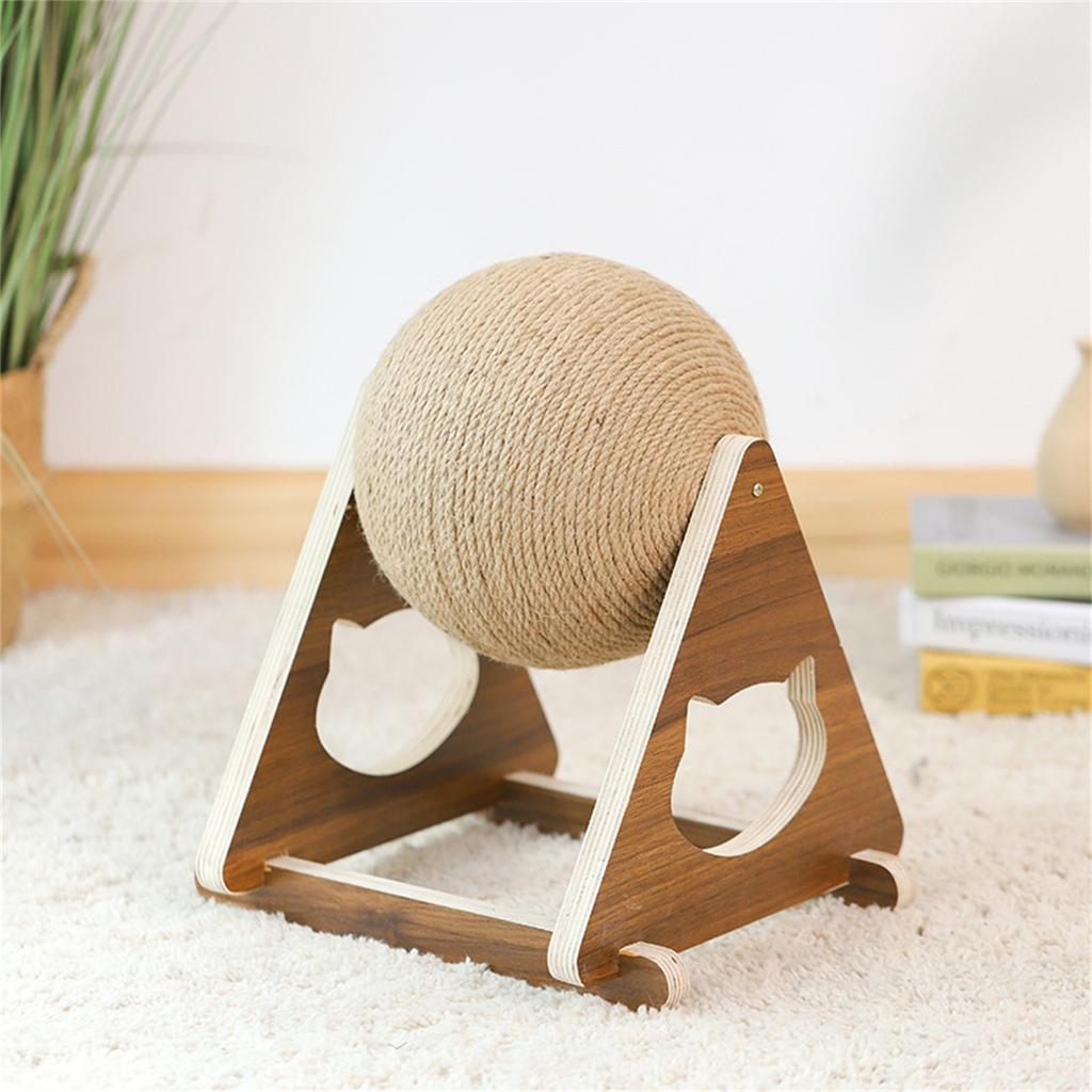 Wooden Hemp Rope Ball Grabbing Pet Toy