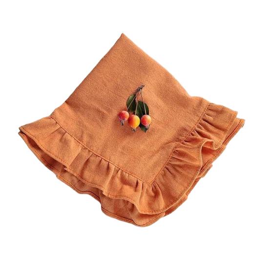 

Серветка під тарілку Чистий колір Плісирована з оборками Дизайн Машинне прання Обідні Сніданки Полуденний чай Серветка Декор столу 50cm помаранчевий