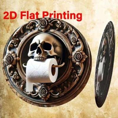 Vintage Baroque Skeleton Toilet Paper Metal Wall Art Home Bar Decor Iron Sign