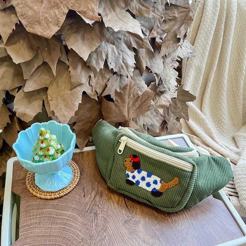 Adorable Children's Corduroy Crossbody Bag Lightweight Stylish And Versatile For Preschoolers