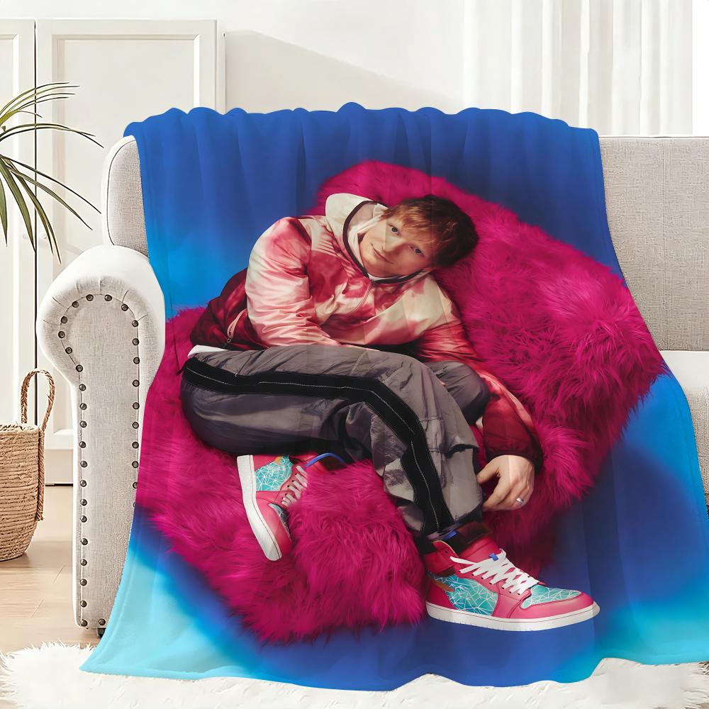 Singer Ed Sheeran Throw Lightweight 240g Flannel Blanket Soft Skin-friendly for Summer Cooling 75x90cm