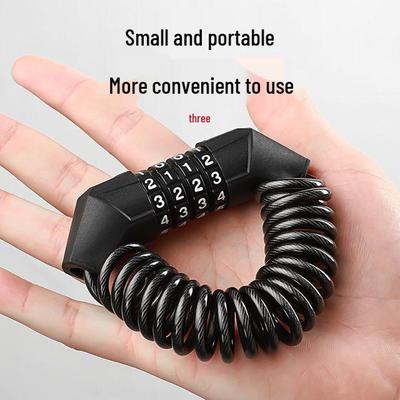 Anti-theft Combination Lock for Mountain Bikes, Helmets, and Motorcycles with Steel Cable