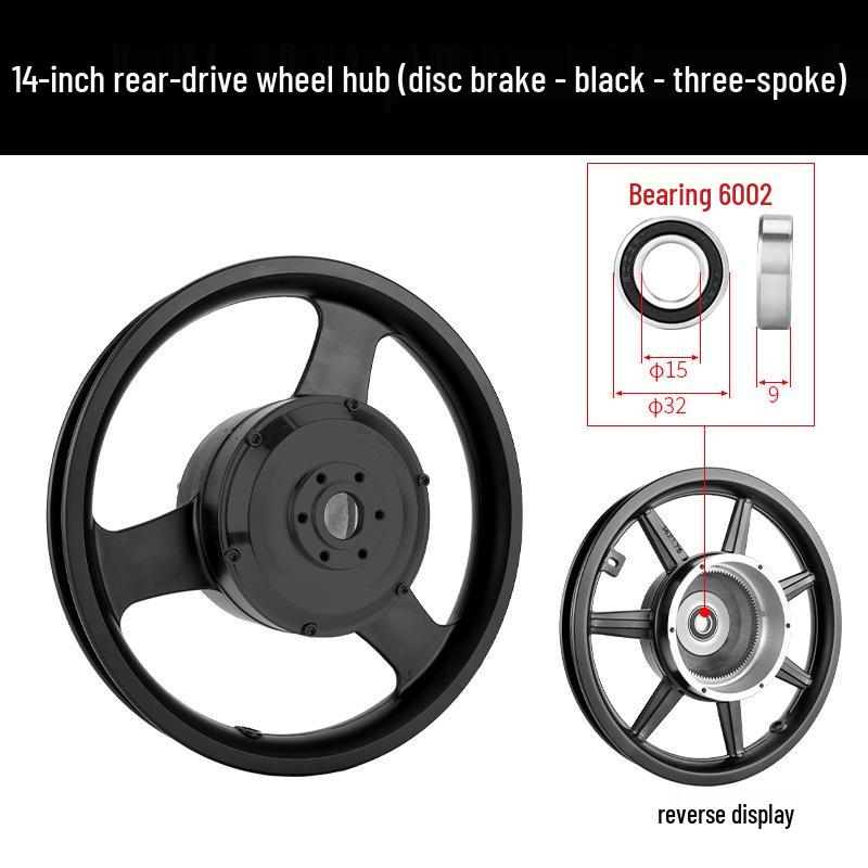 Electric Bicycle Wheel Hub Motor with 12/14/16-inch Aluminum Alloy Disc Brake, Folding Front and Rear Drive