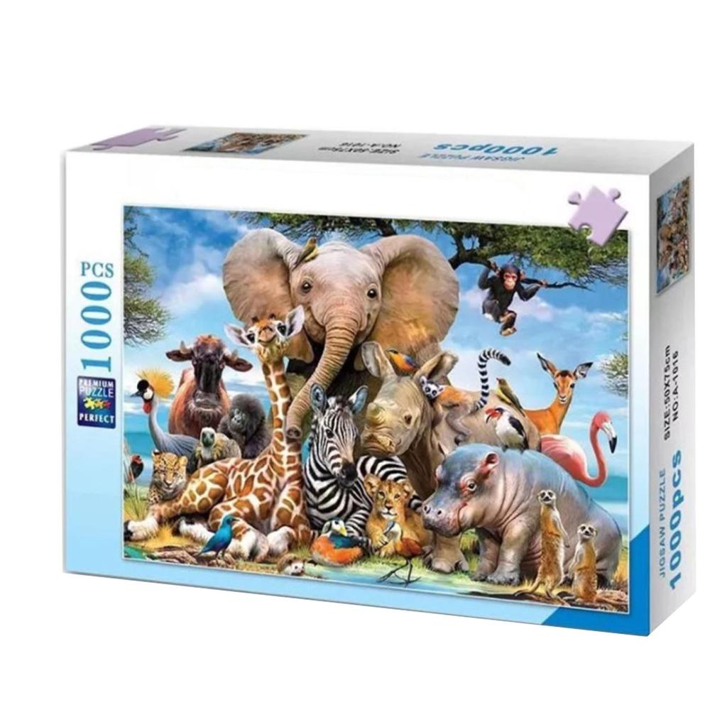Jigsaw Puzzle 1000 Pieces DIY Cartoon Animal World Adult Educational Toy Game Gift