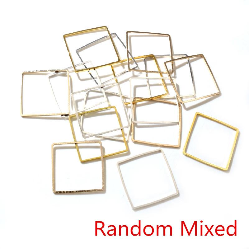15 20 25 mm Brass Closed Square Ring Earring Wires Hoops Pendant Connectors Rings For DIY Jewelry Making Supplies Accessories