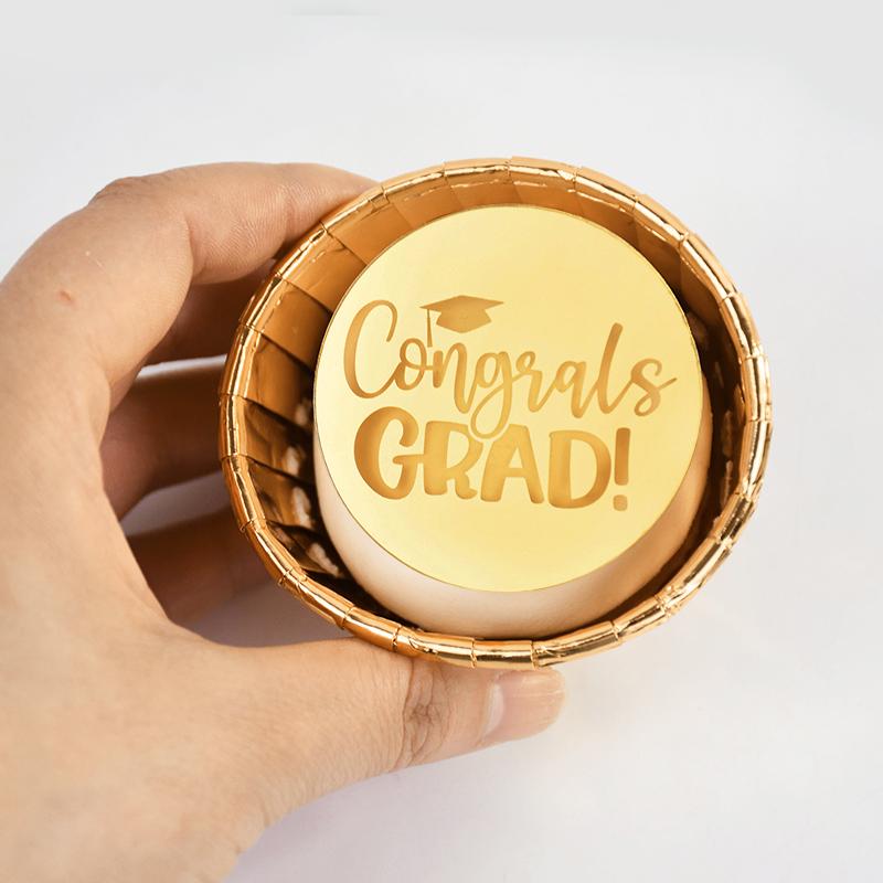 10Pcs Congrat Bachelor Hat Cupcake Toppers Acrylic Cake Topper Graduate Party Graduation Cake Decorating Supplies Class of 2024