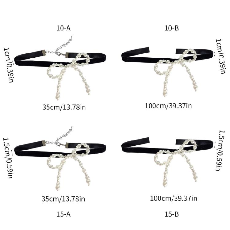 Chic Bowknot Necklace featuring Pendant Elegant Pearls Choker Jewelry Adornment