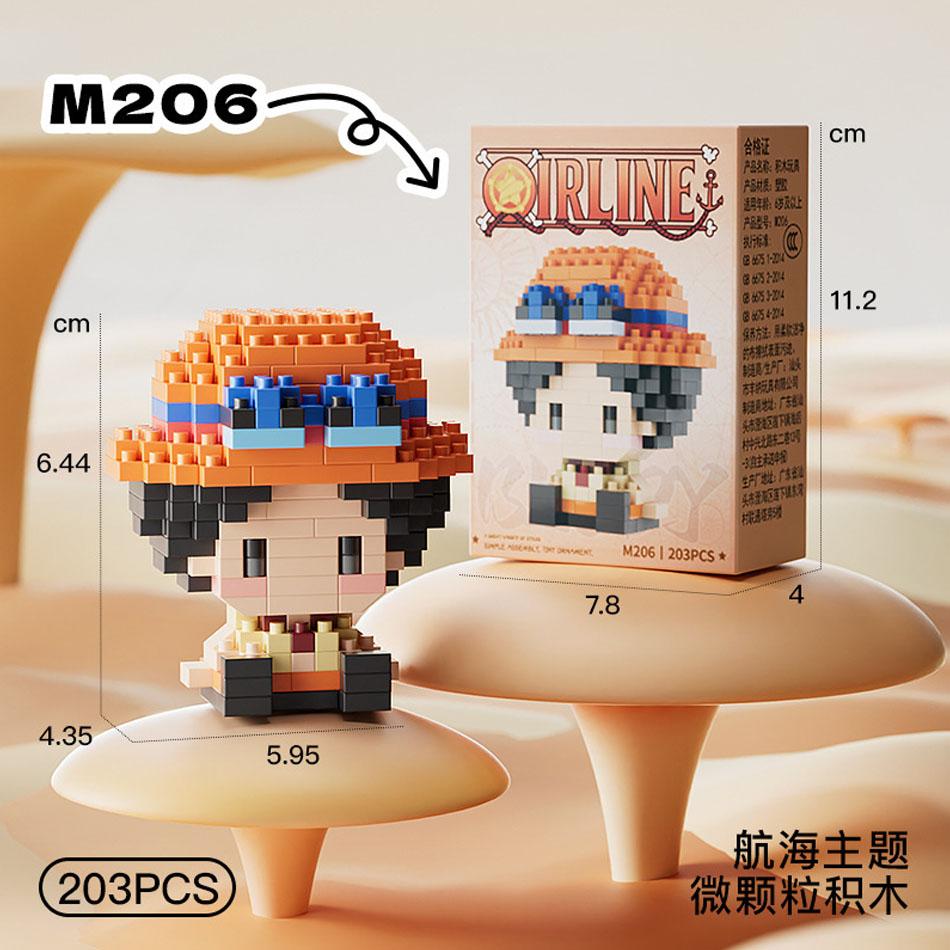 *Anime Building Block Chopper Buggy Assembly Micro Building Block Zoro Robin Character Model Mini Bricks Figure Toys For Gift