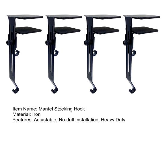 Christmas Stocking Holder 2-in-1 Mantel Wreath Hanger No Drill Heavy Duty Adjustable Hook for Mantel Front Door Xmas Decoration