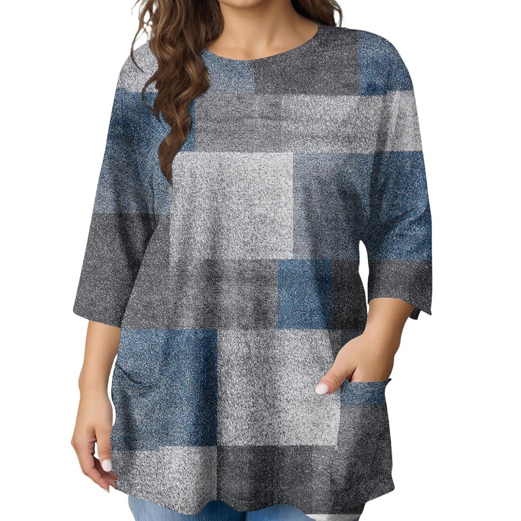 Damen Mode Übergröße Bedruckte Kurzarmbluse Für Elegantes Pendeln Und Freizeitkleidung