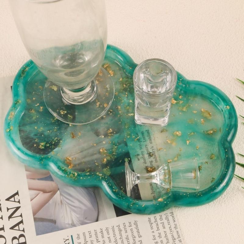 Silicone Mold Epoxy Resin Coaster Mold Double Heart Cloud Shape Resin Casting