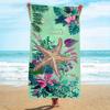 Tropical Plants Starfish Print Beach Towel Soft Quick Dry Sand Resistant Absorbent Towel for Summer Beach Pool Camping Travel