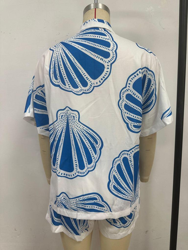 Spot 25 Summer Casual Fashion V-Neck Print Short Sleeve Homewear Set