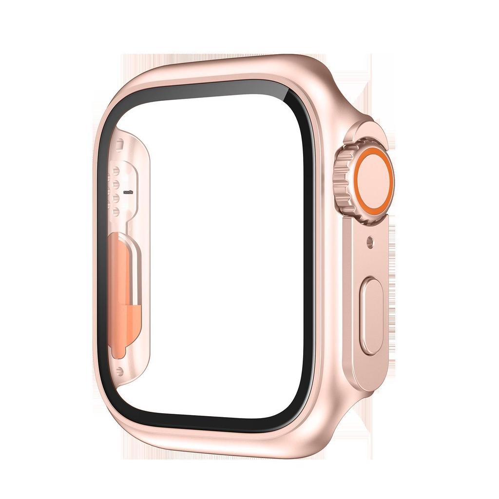9th Gen Apple Watch 678910 Ultra 49mm PC + Tempered Glass Protective Case