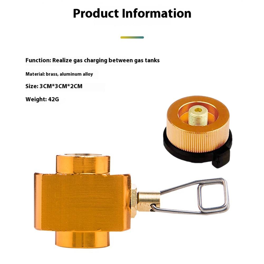 Gas Refill Adapter Leakproof Refill Flat Tank Conversion Adapter Explosion-proof Camping Canister Vent Valve for Camping Picnic