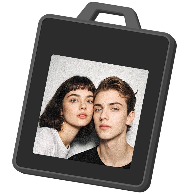 

DIY Photo Display On 1.54inch Screen Electronic Mini Label For Luggage Key And Bags Electronic Badges чорний