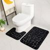 Self-Supporting Non-Slip Bath Mat Set, Soft and Comfortable Breathable Memory Foam Bath Mat (Black)