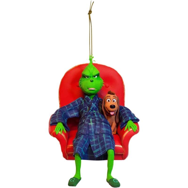 Green Furry Christmas Tree Ornament Acrylic Material Cartoon Style Festive Decoration