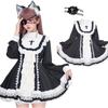 Milky Time Halloween Cosplay Costume for Women, Sister Maid Eyepatch, Black and Light Blue
