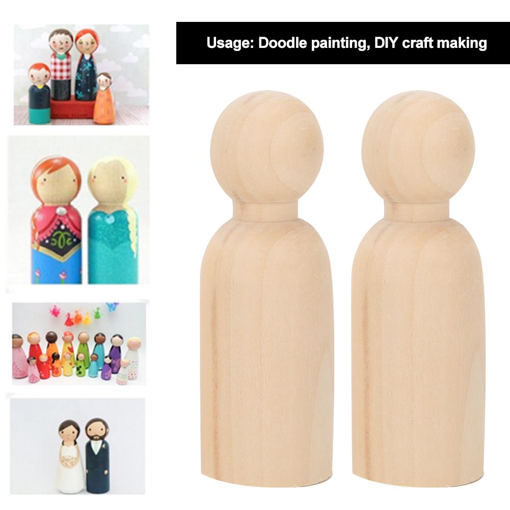 10pcs 75mm Male DIY Painting Dolls Wooden Children Painting Figure Toy Craft
