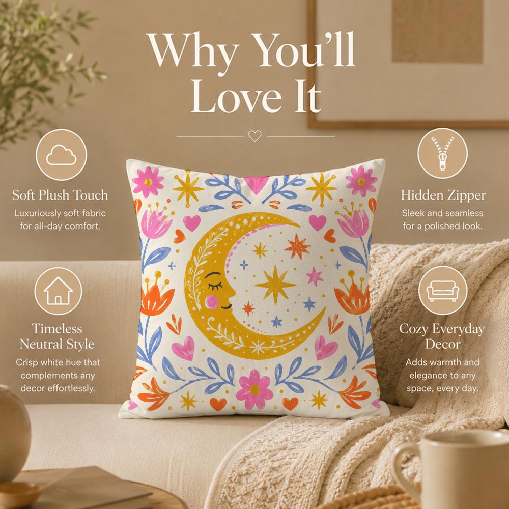 Colorful Decorative Cushion Cover Double-Sided Printed Pillow Cover Hypoallergenic Dust-Mite Proof