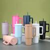 40 Oz Tumbler With Handle Straw Sealed And Leak-Proof Large Capacity Stainless Steel Coffee Cups Bottles Water Thermal Bottle