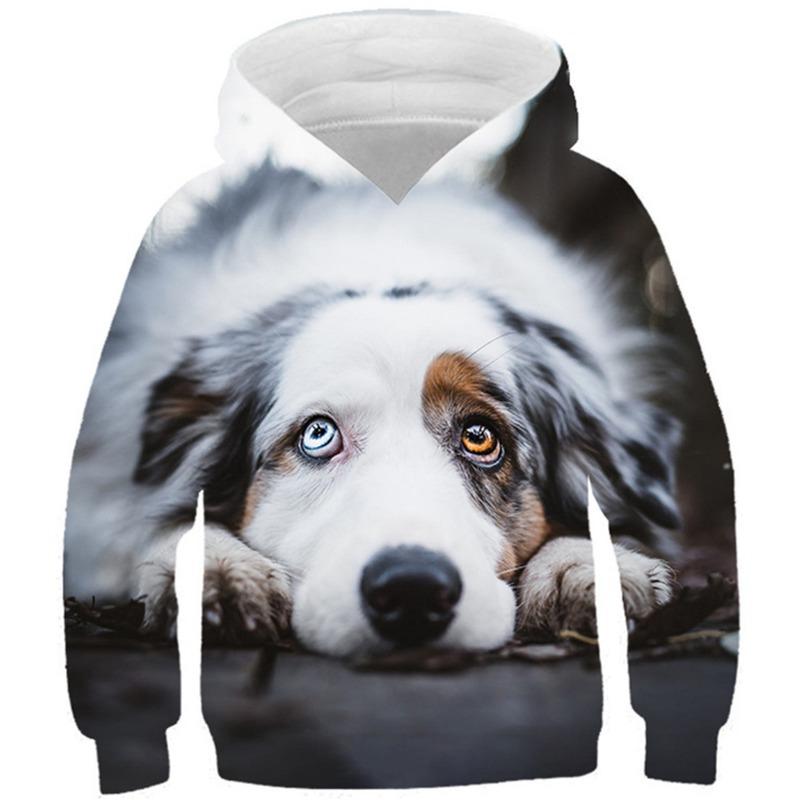Autumn 3D Animal Pattern Printed Hoodies Fashionable Casual Sports Long Sleeved Children's Boy Hooded Sweatshirts
