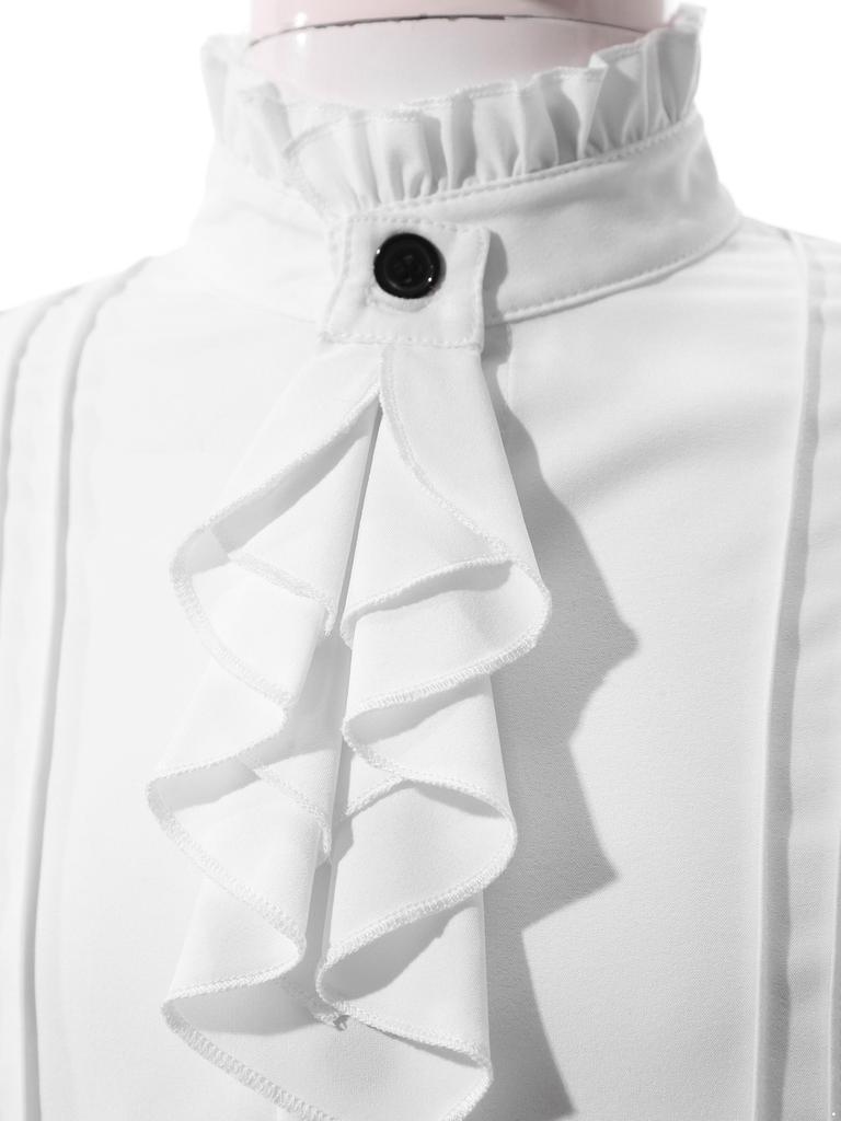 Dětský renesanční kostým Středověký viktoriánský vintage retro design Pirátská košile Volán Dlouhý rukáv Volánková košile