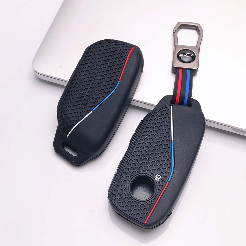 Key Fob Cover for BMW GT New with Keychain Anti-Scratch Guard Shockproof Protection Soft Grip Texture Responsive Button Touch Dust Resistant Cover