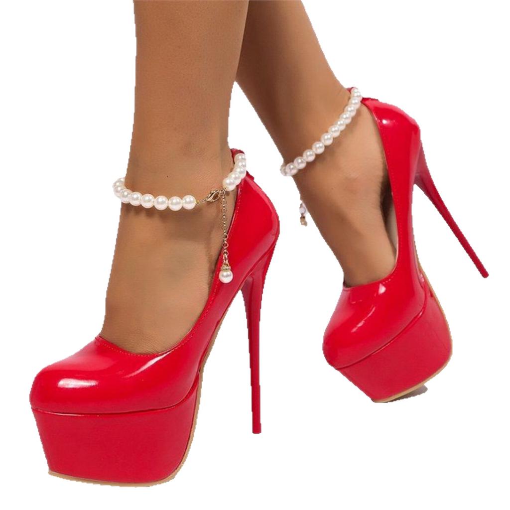 Spring new light mouth high heel single shoes women's solid color thin heel sexy single shoes hate sky high super high heel nightclub