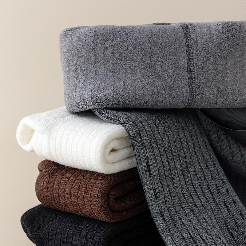 Children's Winter Velvet Base Layer Pants - Thick, Warm Cotton Wool One-Piece for Boys and Girls