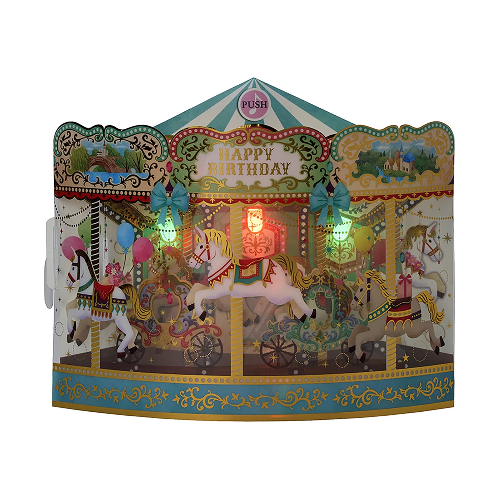 

Sanrio Light Melody Birthday Message Card 652601 & Merry-Go-Round золотий