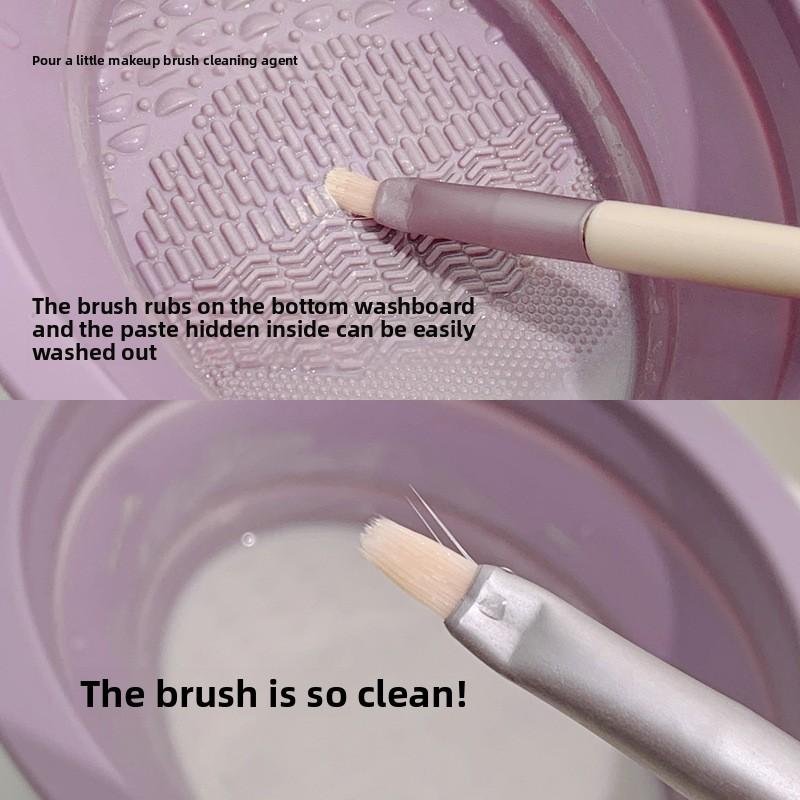 Silicone Washing Bowl Make up Brush Cleaning Box Folding Powder Puff