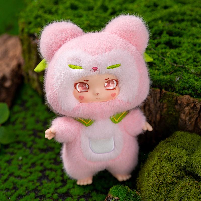 New Peach Fox Plush Toy Children's Monkey Doll Backpack Hanging Ornament Healing Table Birthday Gift