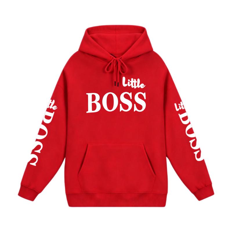 Trendy Kids' Letter Print Hoodie - 'Little Boss' Spring/Autumn Casual Sweatshirt for Boys & Girls