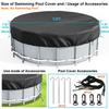 12FT Round Swimming Pool Cover 210D Oxford Cloth Solar Cover for Above Ground Pools