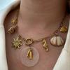Shell Pendant Necklace With Geometric Design For Beach Fashion