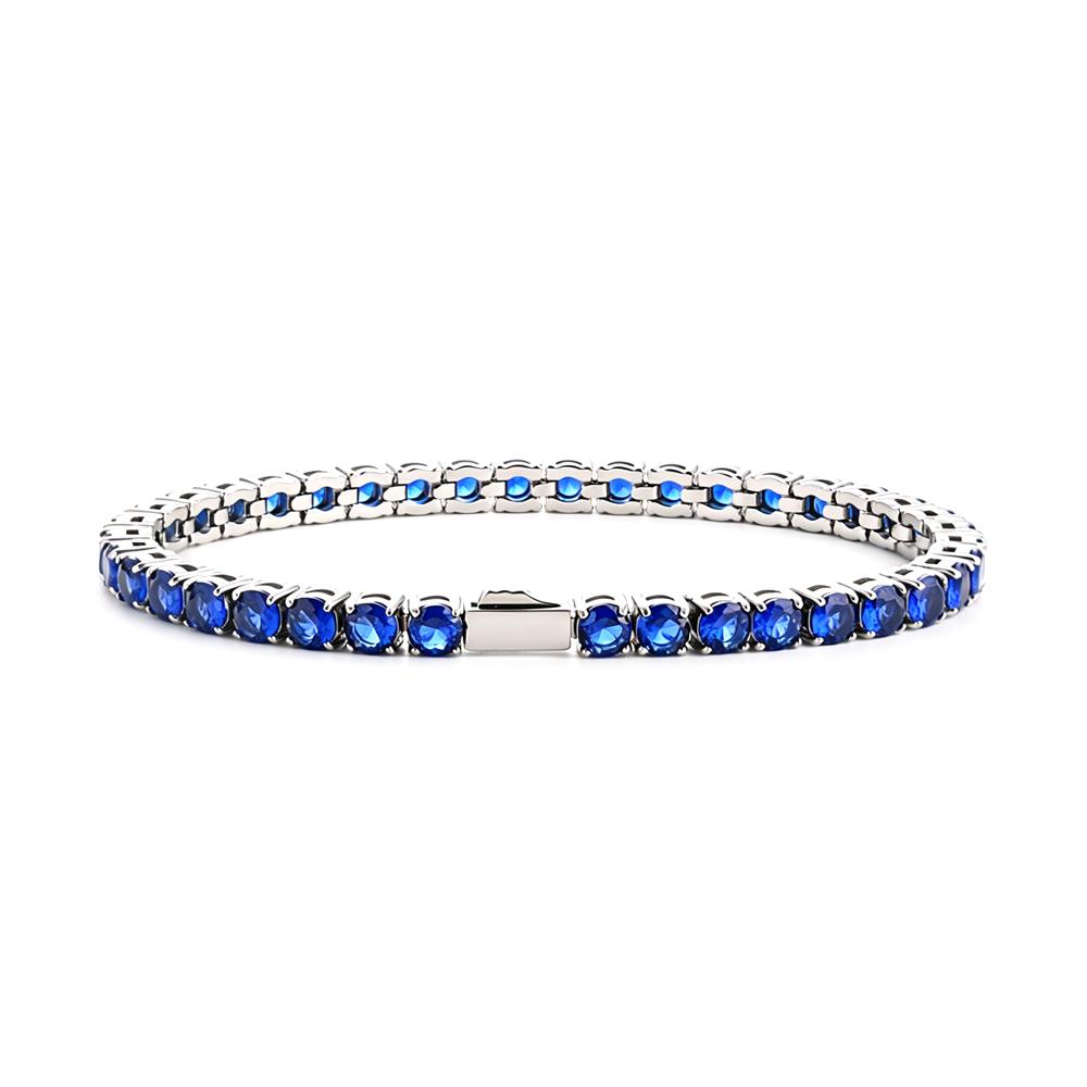 Multi-colored fashionable 4mm wide tennis chain, zircon sparkling hip-hop style exquisite jewelry bracelet for men and women