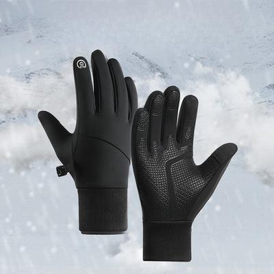 New Outdoor Cycling Gloves for Men In Winter Sports Waterproof and Windproof Plus Velvet Warm Touch Screen Gloves