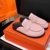 Leather Birkenstocks for Women, New Spring Platform Cork Bag Head and Half-drag Birkenstocks for Outer Wear.