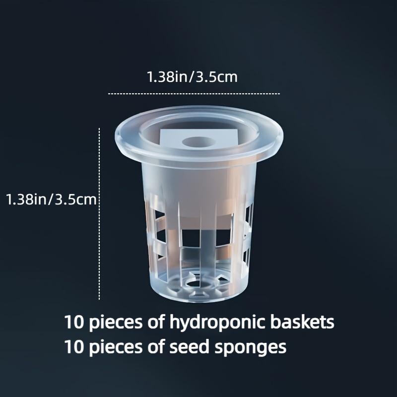 Zestaw 10 sztuk koszyków do sadzonek hydroponicznych (Zawiera 10 koszy do sadzenia + 10 gąbek do sadzonek)|Stabilizacja nasion zapobiegająca unoszeniu
