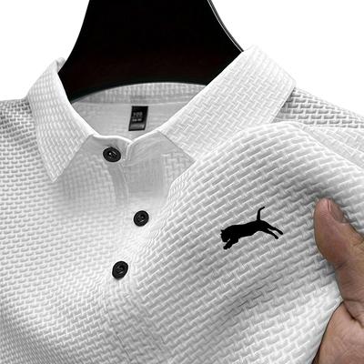 Men's Polo Shirts 3 Buttons Casual Work T Shirts Quick Dry Short Sleeve Golf Shirt for Outdoor