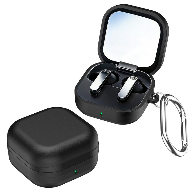 For Samsung Galaxy Buds 4/4Pro Case Soft High End Lychee Skin Texture Scratch Headphone Protective Shell Funda with Hook