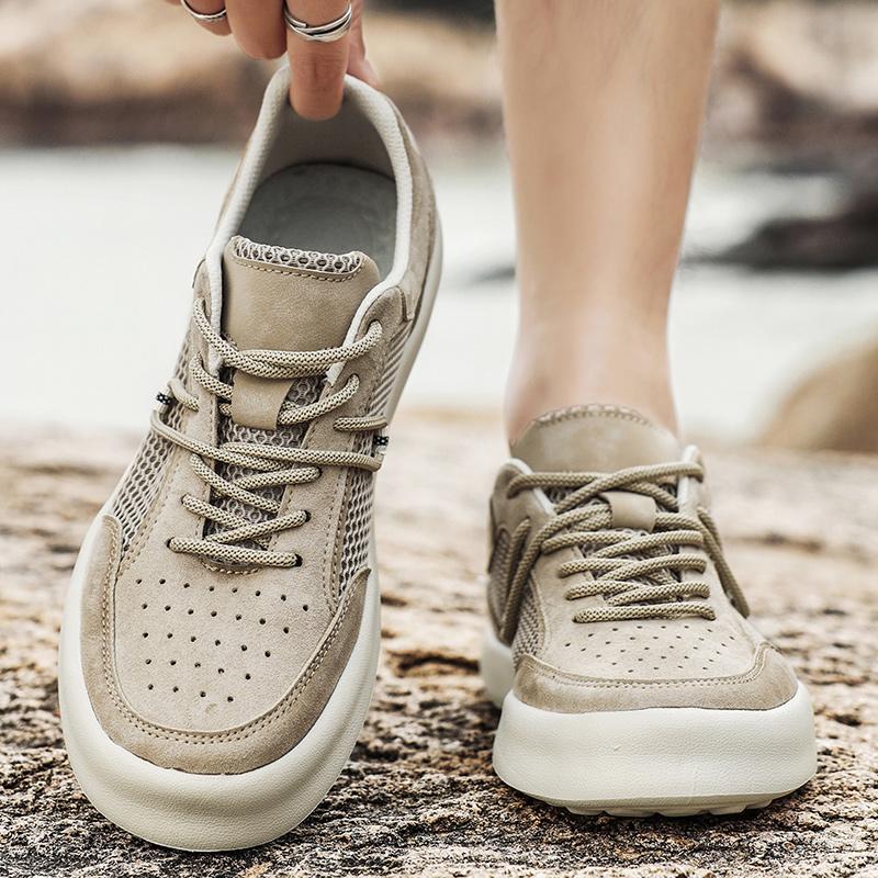 Chunky Platform Skate Board Shoes for Men Mesh Low Top Flat Sneakers Sports Casual Shoes Streetwear Walking Skateboarding Shoes