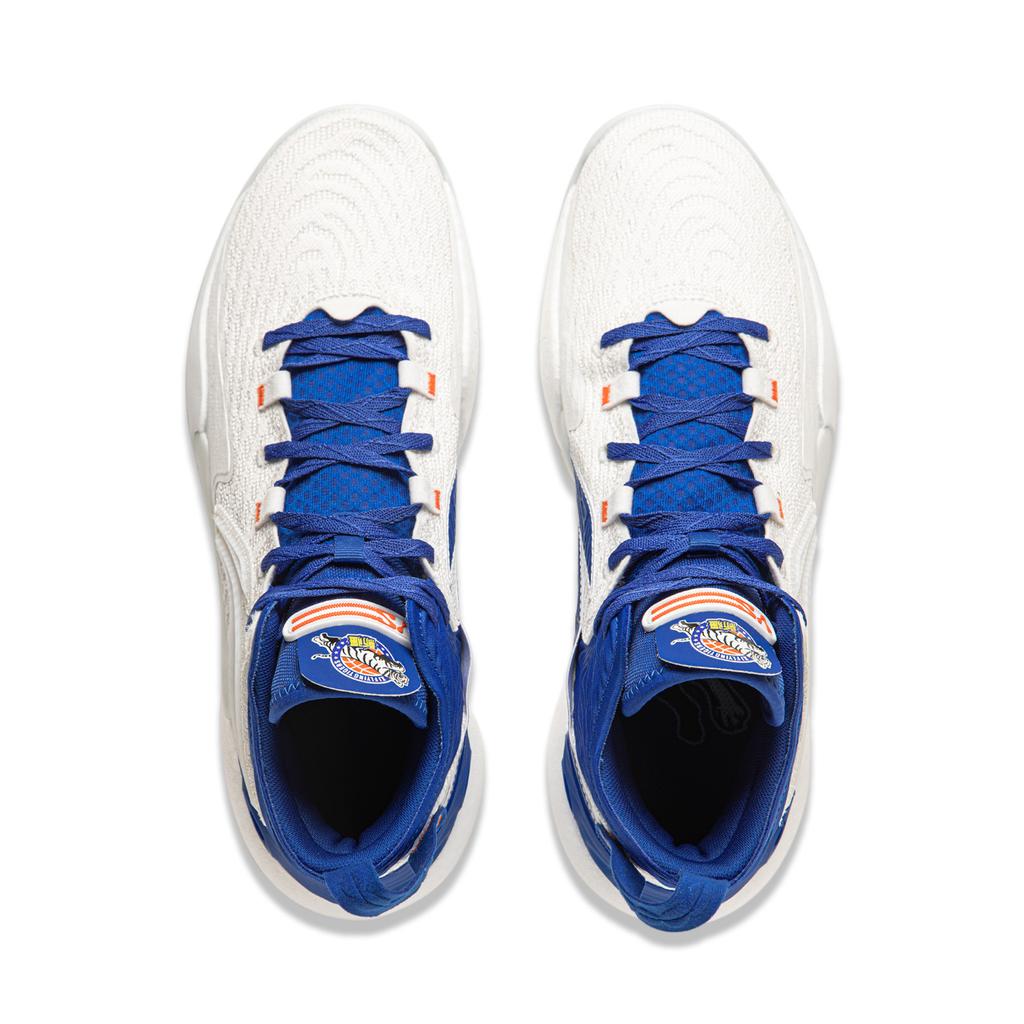 New LINING YuShuai 18 Basketball Shoes Men's Mid top White/Blue ABAU009-13